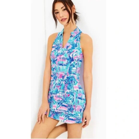 Lilly Pulitzer Dania Ravello Blue Perfect Match Athletic Tennis Golf Dress Set - Picture 1 of 10